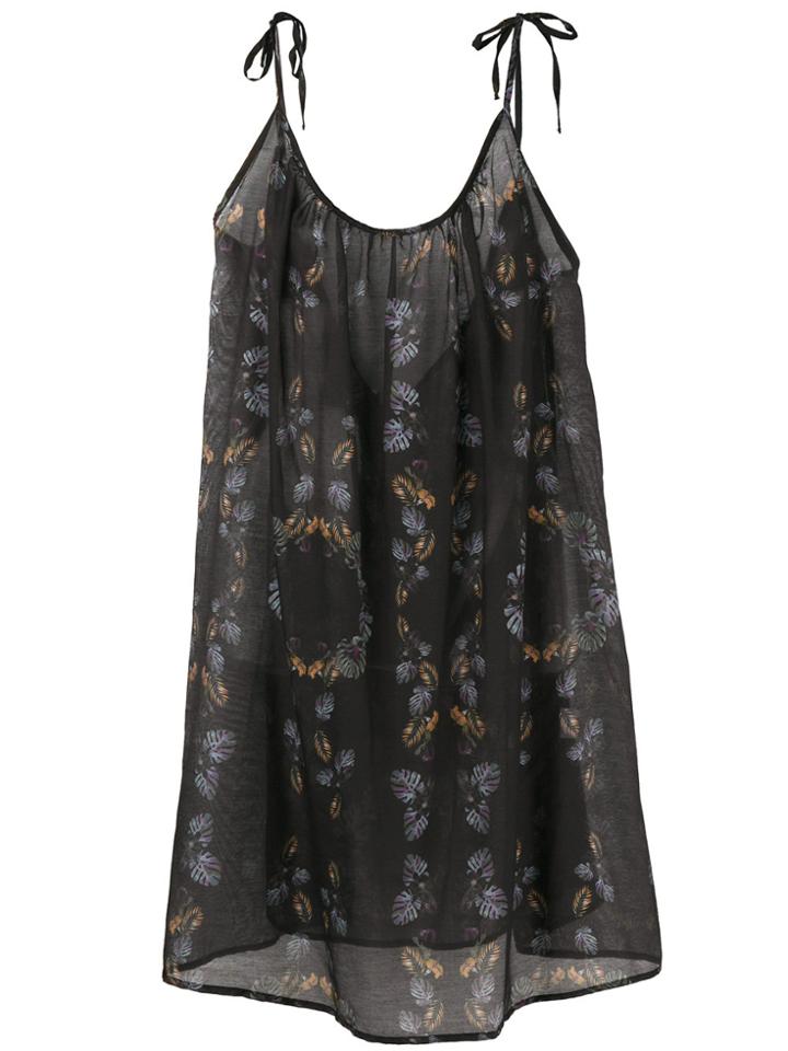 Mitos Garden Print Mini Dress - Black