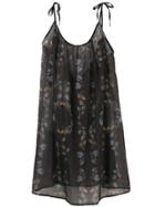 Mitos Garden Print Mini Dress - Black