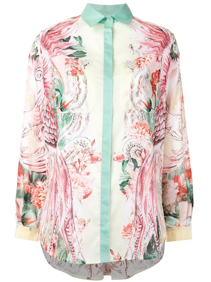 Roberto Cavalli Floral Print Shirt, Women's, Size: 46, Cotton