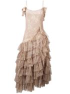 Alessandra Rich 'swan' Maxi Dress, Women's, Size: 38, Nude/neutrals, Viscose/polyester/nylon/silk