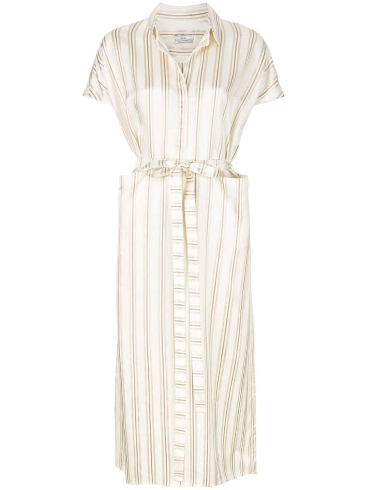 Co Short-sleeve Striped Dress - White