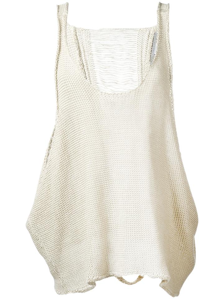 Stella Mccartney Distressed Back Vest, Women's, Size: 42, Nude/neutrals, Linen/flax