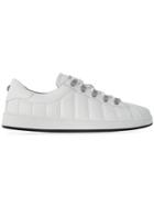 Balmain Quilted Lace-up Sneakers - White