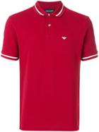 Emporio Armani Stripe-trimmed Polo Shirt - Red
