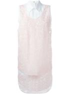 Msgm Classic Collar Lace Dress, Women's, Size: 40, Pink/purple, Cotton/viscose/polyamide