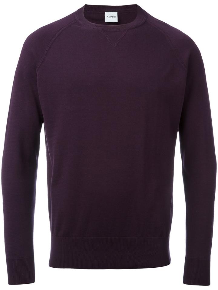 Aspesi Raglan Sweatshirt, Men's, Size: 52, Pink/purple, Cotton