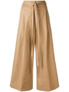 Rochas Cropped Palazzo Trousers - Nude & Neutrals