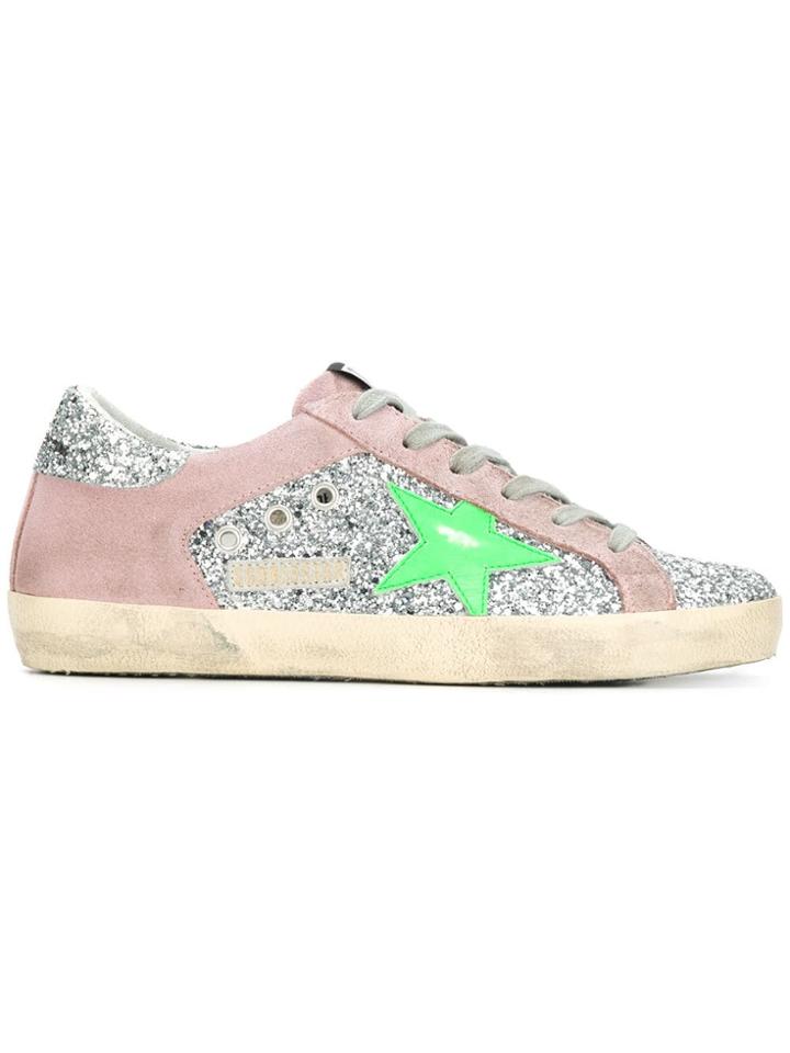 Golden Goose Deluxe Brand Superstar Glitter Sneakers - Silver