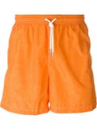 Kiton Contrast Trim Swim Shorts, Men's, Size: 48, Yellow/orange, Polyester