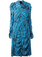 Marni Trellis Print Midi Dress, Women's, Size: 40, Blue, Viscose/silk