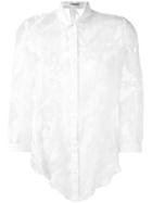 Cacharel - Sheer Leaf Print Shirt - Women - Silk/cotton - 42, White, Silk/cotton