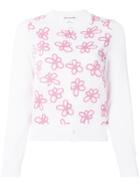 Comme Des Garçons Girl Floral Embroidered Cardigan - White