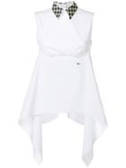 Off-white Checkered Collar Sleeveless Shirt