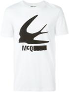 Mcq Alexander Mcqueen Swallow Print T-shirt, Men's, Size: Large, White, Cotton