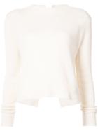 Derek Lam 10 Crosby Long Sleeve Sweater With Back Ring Detail - Nude &