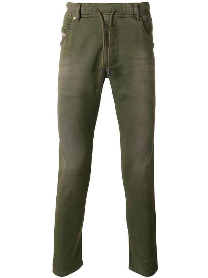 Diesel Straight Trousers, Men's, Size: 30, Green, Cotton/spandex/elastane