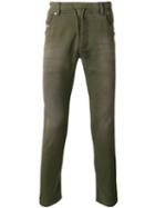 Diesel Straight Trousers, Men's, Size: 30, Green, Cotton/spandex/elastane