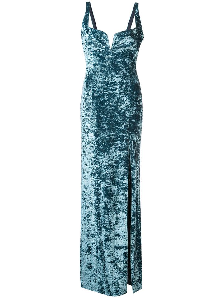 Galvan Sweetheart Neck Evening Dress - Blue