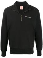Champion Small Script Half-zip Sweatshirt - Black