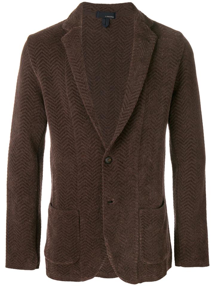 Lardini Zig Zag Patterned Blazer - Brown