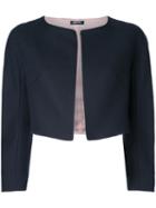 Jil Sander Navy Cropped Jacket, Size: 40, Blue, Cotton