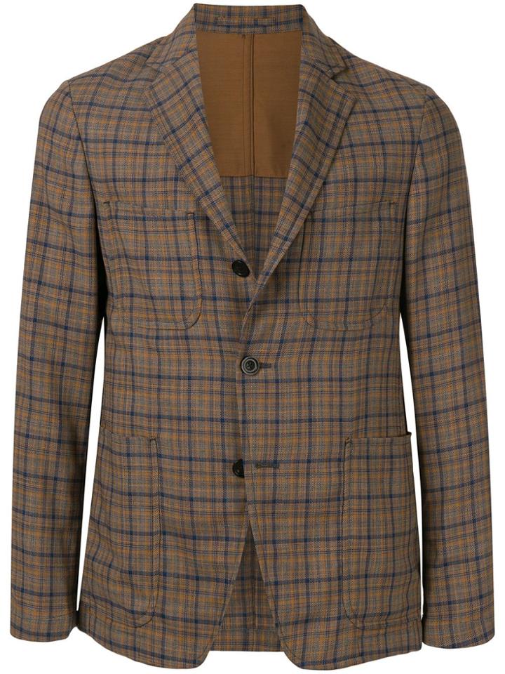 Tomorrowland Plaid Blazer - Brown