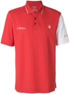 Z Zegna Short Sleeved Logo Polo Shirt - Red
