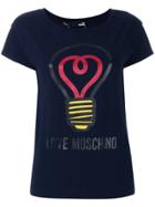 Love Moschino Bulb Logo Print T-shirt - Blue