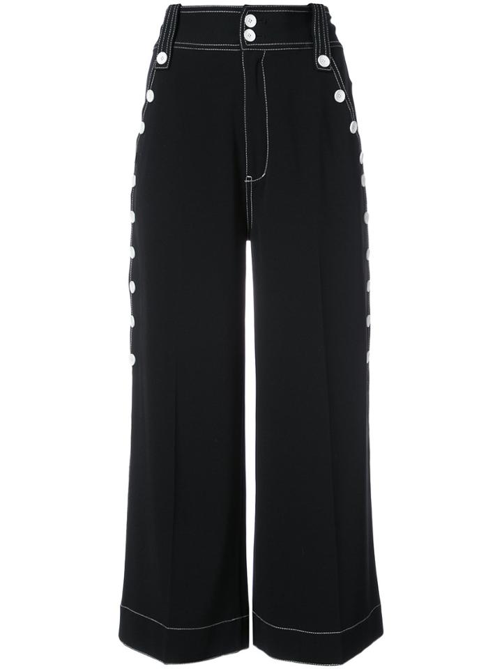 Derek Lam 10 Crosby Culotte With Button Detail - Black