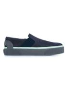 Lanvin Pull-on Slip-on Sneakers, Men's, Size: 6, Blue, Calf Leather/rubber