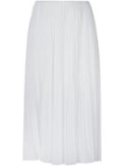 Astraet Knife Pleated Midi Skirt, Women's, Size: 1, White, Polyester/cupro
