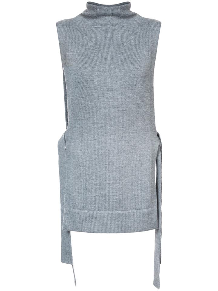 Victoria Victoria Beckham Tie Waist Knitted Top - Grey