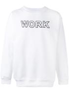 Andrea Crews 'work' Print Sweatshirt, Men's, Size: Large, White, Cotton/polyester