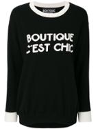 Boutique Moschino Intarsia Slogan Jumper - Black