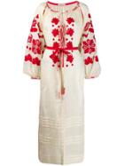 Vita Kin Embroidered Leafs Dress - Neutrals