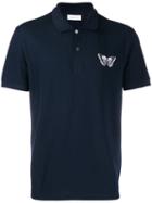 Alexander Mcqueen Butterfly Embroidered Polo Shirt - Blue