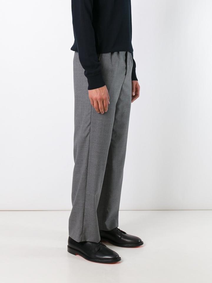 Ami Alexandre Mattiussi Double Pleat Wide Leg Trousers - Grey