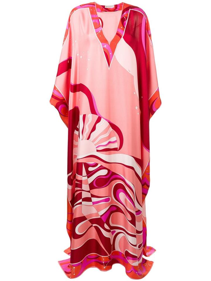 Emilio Pucci Copacabana Print Silk Kaftan Dress - Pink