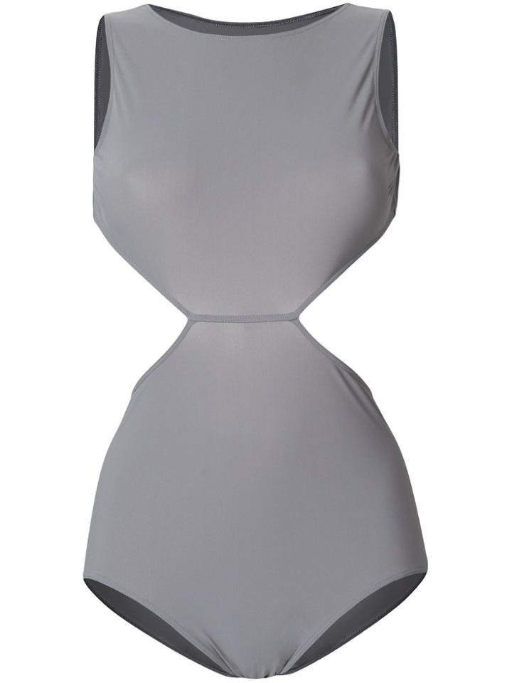 Rick Owens Notched One Piece Swimsuit - Grey