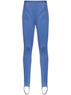 Mugler Embossed Stirrup Leggings - Blue