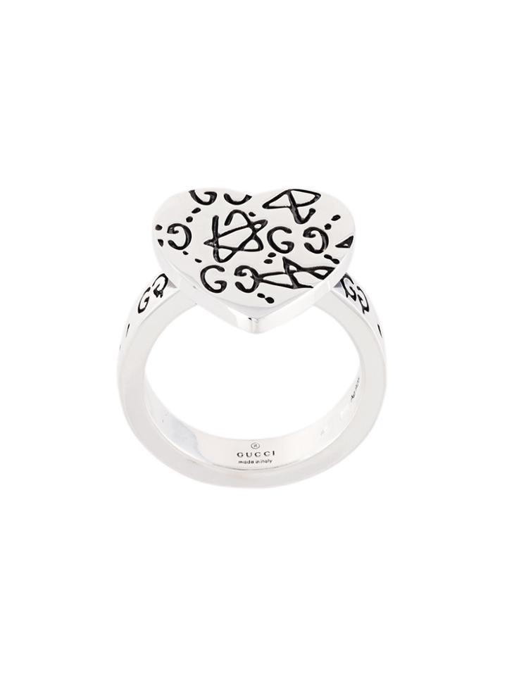 Gucci Guccighost Heart Ring - Metallic