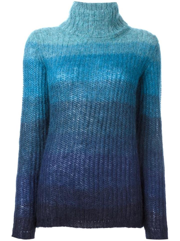 Roberto Collina Striped Jumper, Women's, Size: Medium, Blue, Mohair/nylon/wool