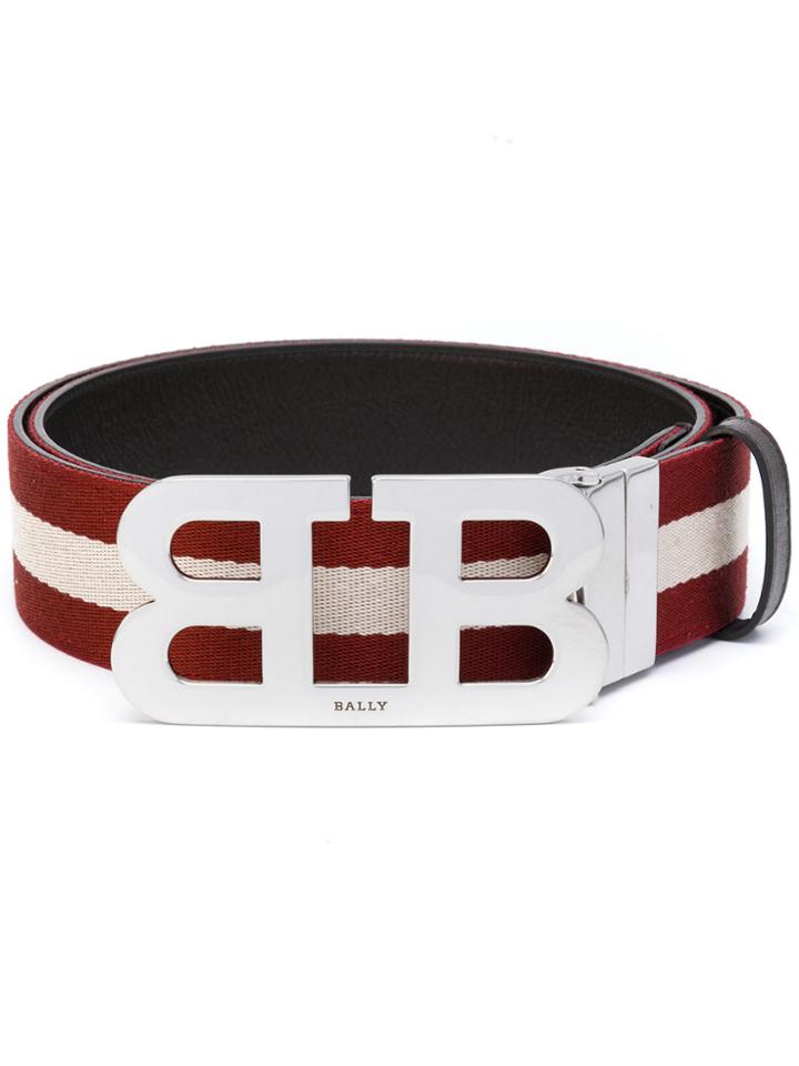 Bally Logo Buckle Belt - Red