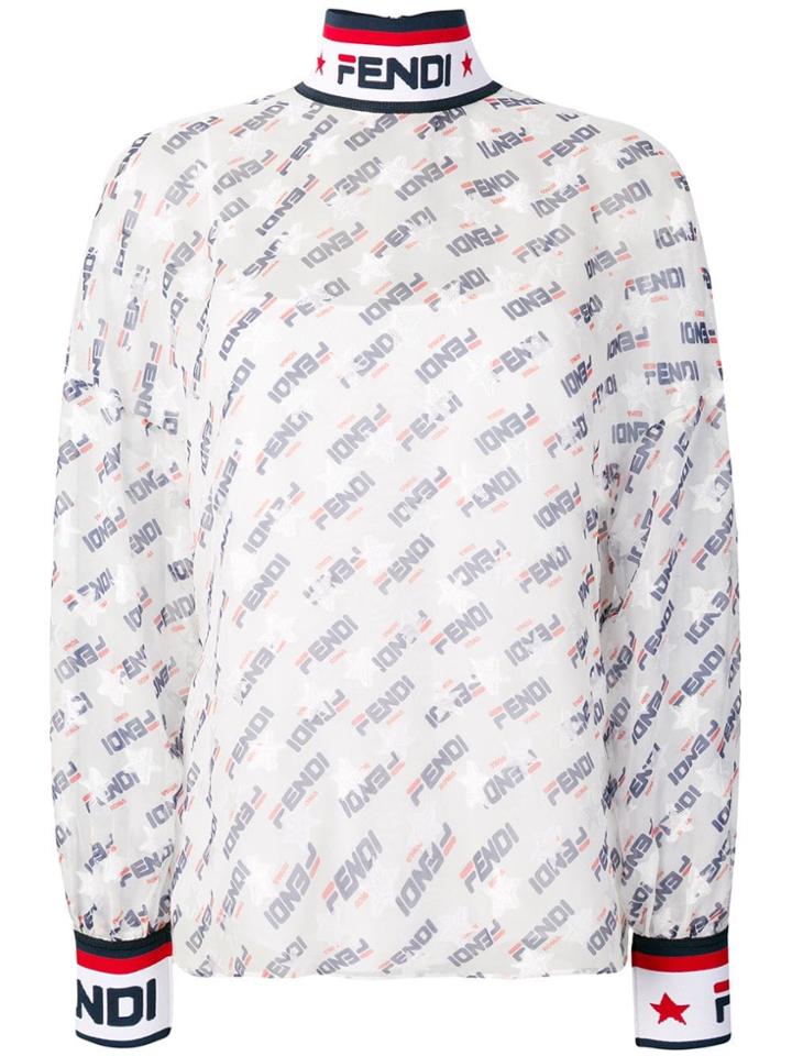Fendi Fendi X Fila High Neck Blouse - White