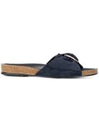Tila March Brass Ring Mules - Blue
