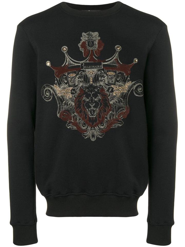 Billionaire Textured Print Sweatshirt - Black