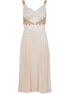 Burberry Lace Trim Cut-out Panel Slip Dress - Neutrals