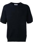 Cerruti 1881 Ribbed Stitch T-shirt, Men's, Size: Large, Black, Polyamide/polyester/spandex/elastane/viscose