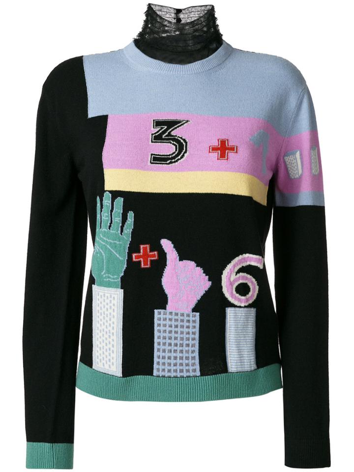 Valentino Counting Intarsia Jumper - Multicolour