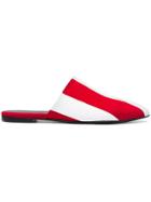 Marques'almeida Red And White Striped Suede Slippers